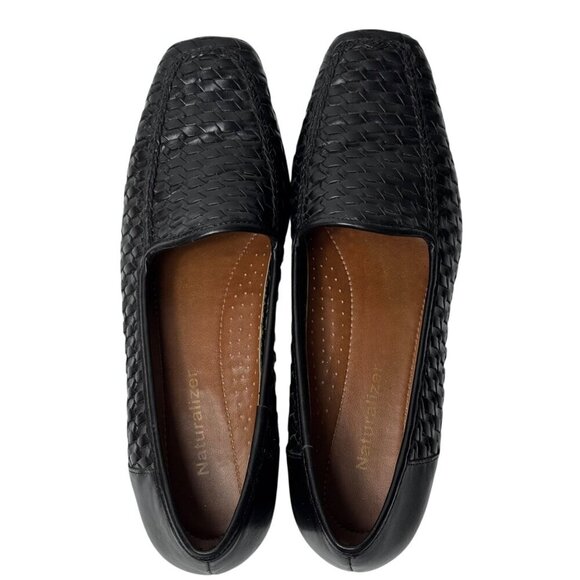 Naturalizer Sammy Black Woven Leather Slip-On Flats Loafers Women's Size 8N - Picture 10 of 16